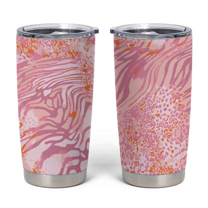 African Zebra Leopard Pattern Tumbler Cup Blush Savannah