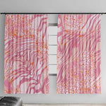 African Zebra Leopard Pattern Window Curtain Blush Savannah