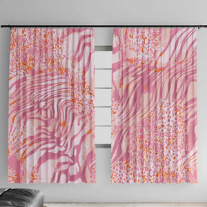 African Zebra Leopard Pattern Window Curtain Blush Savannah