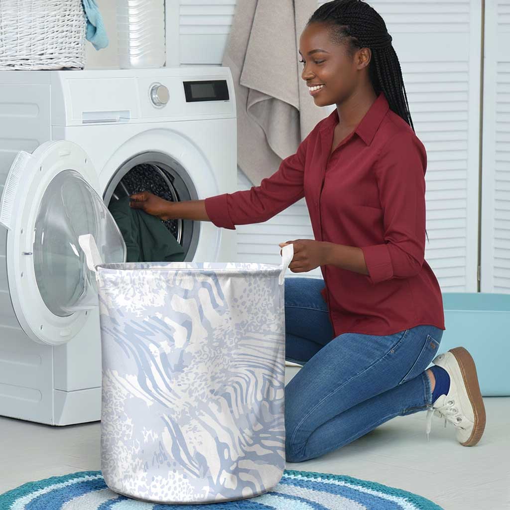 African Zebra Leopard Pattern Laundry Basket Sky Savannah