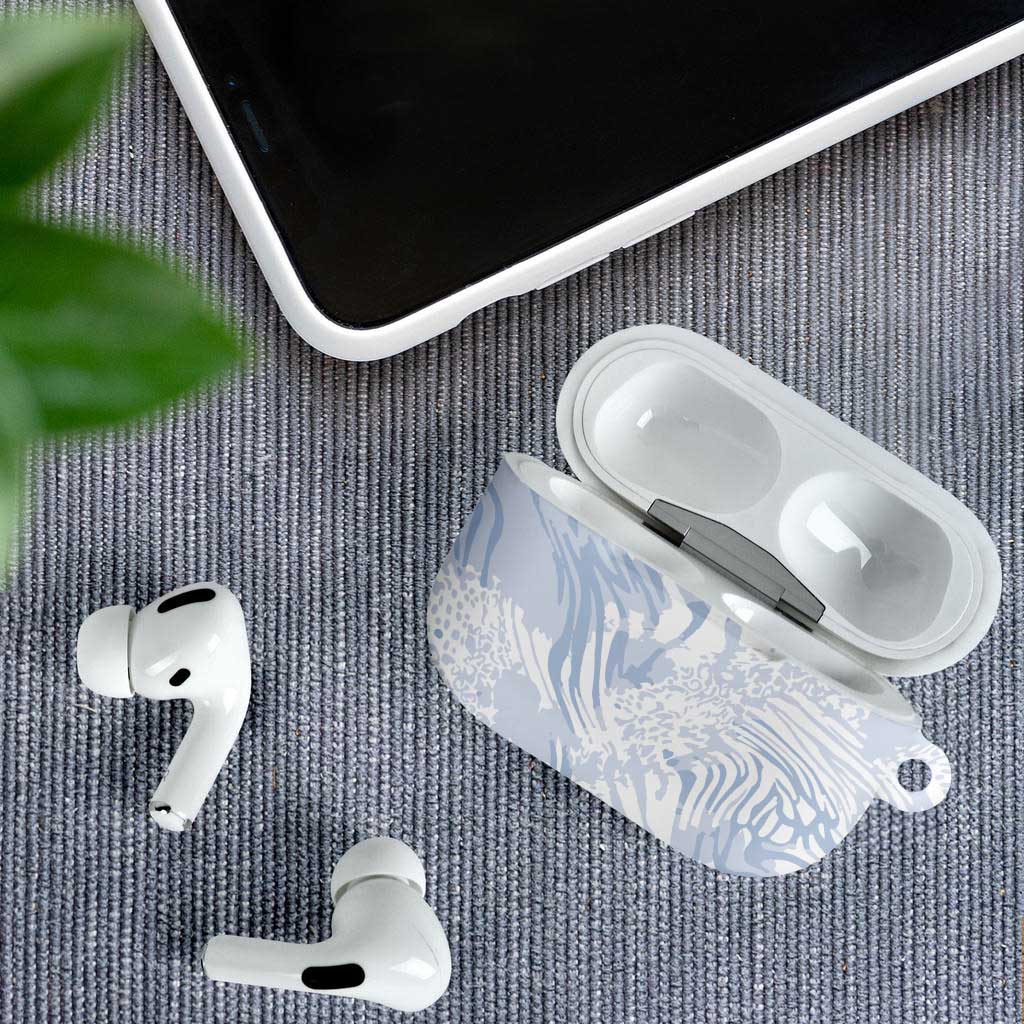 African Zebra Leopard Pattern AirPods Case Sky Savannah