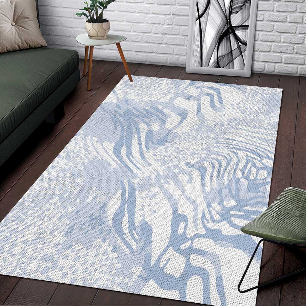 African Zebra Leopard Pattern Area Rug Sky Savannah