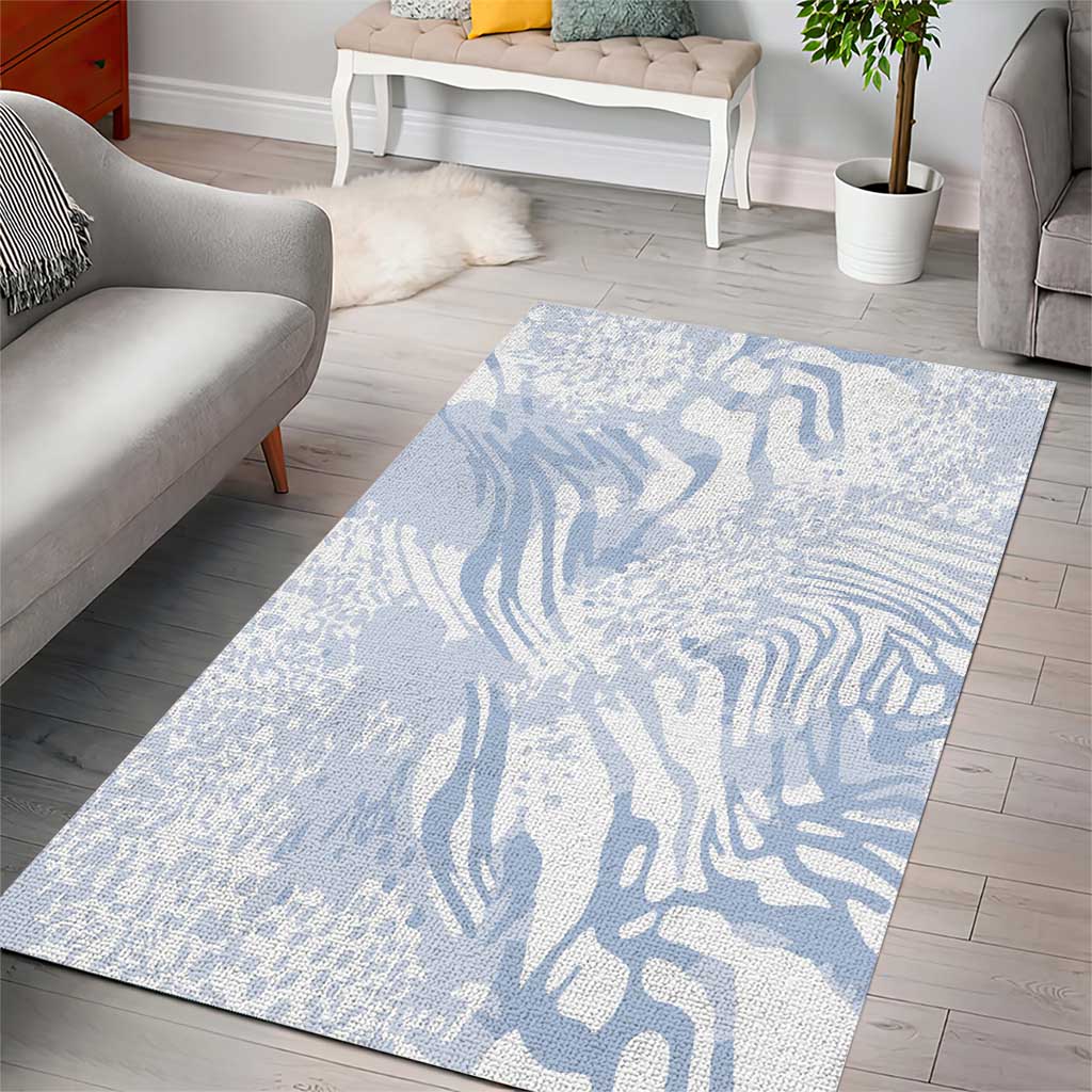 African Zebra Leopard Pattern Area Rug Sky Savannah