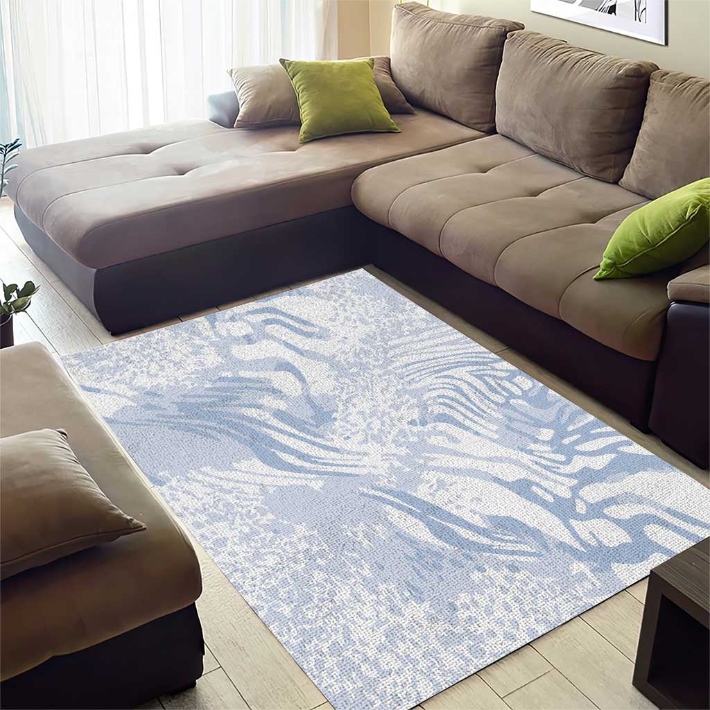 African Zebra Leopard Pattern Area Rug Sky Savannah