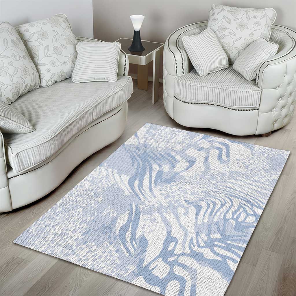 African Zebra Leopard Pattern Area Rug Sky Savannah