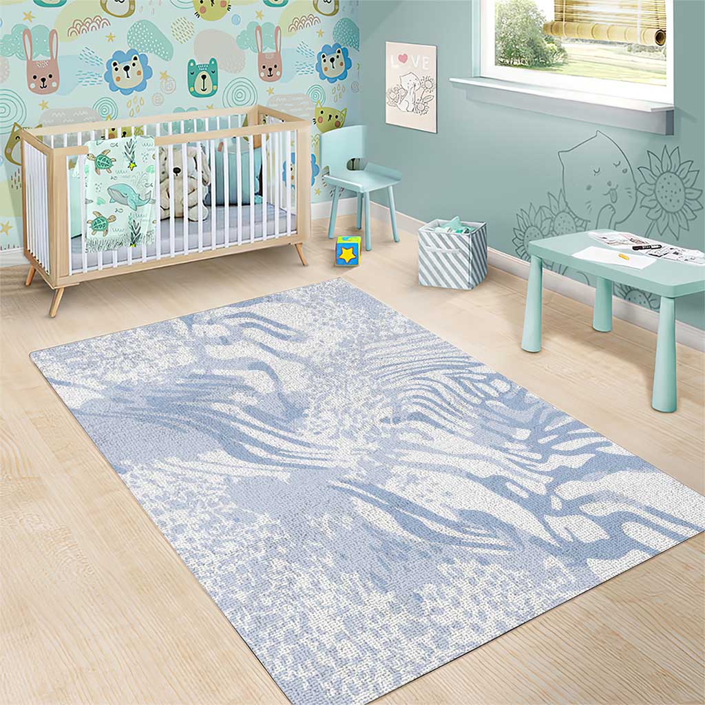 African Zebra Leopard Pattern Area Rug Sky Savannah