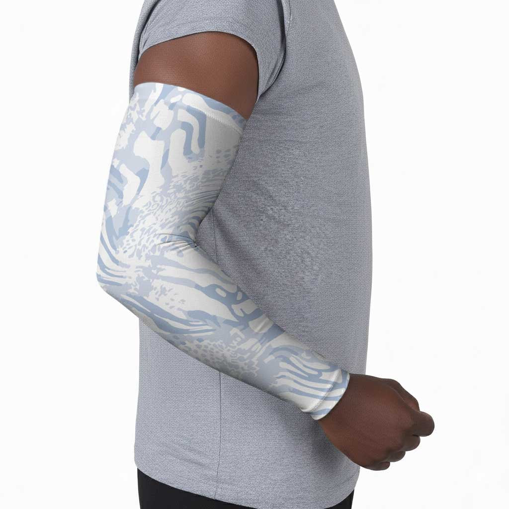 African Zebra Leopard Pattern Arm Sleeves Sky Savannah