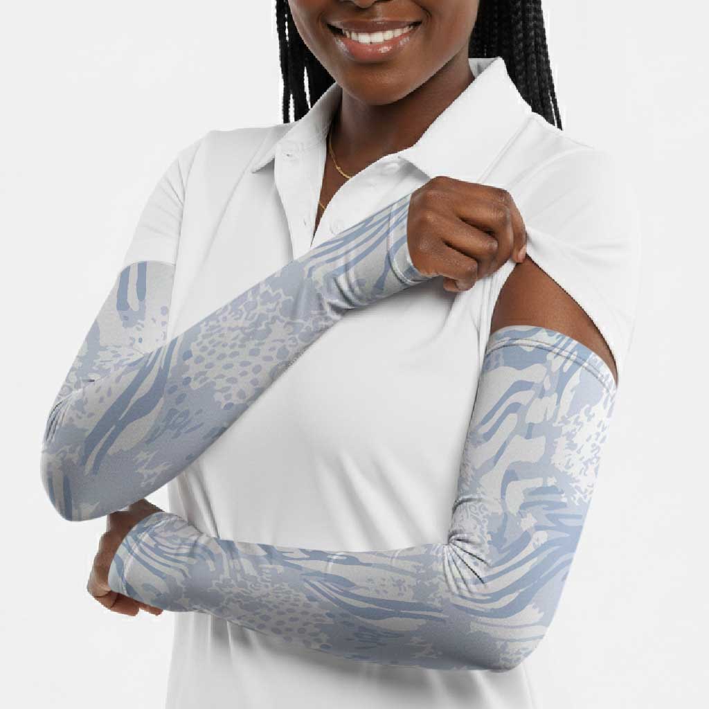 African Zebra Leopard Pattern Arm Sleeves Sky Savannah
