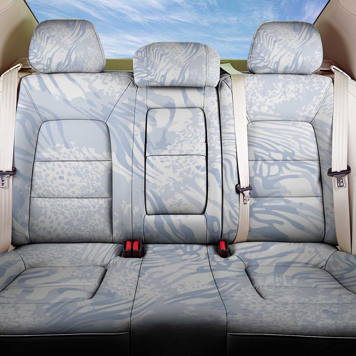 African Zebra Leopard Pattern Back Car Seat Cover Sky Savannah