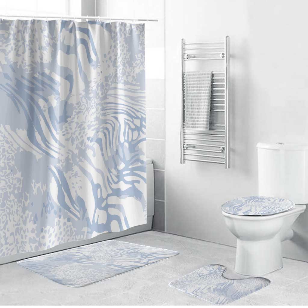 African Zebra Leopard Pattern Bathroom Set Sky Savannah