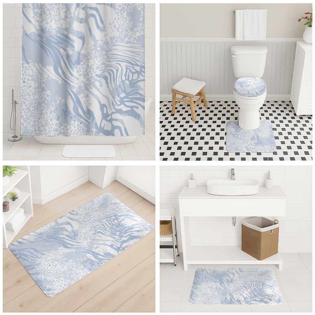 African Zebra Leopard Pattern Bathroom Set Sky Savannah