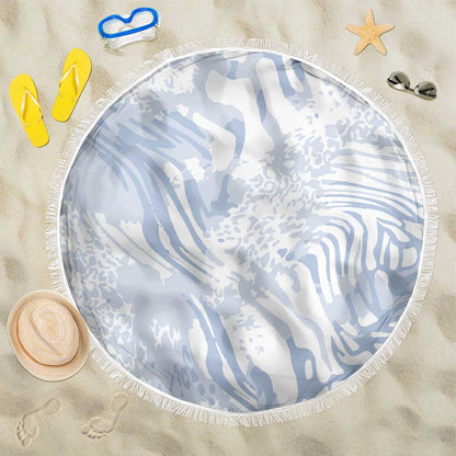 African Zebra Leopard Pattern Beach Blanket Sky Savannah