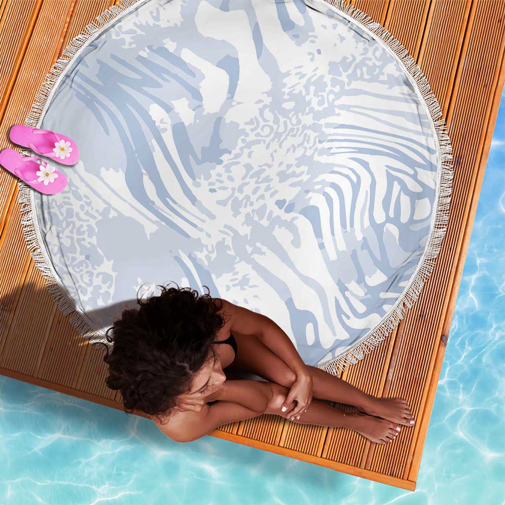 African Zebra Leopard Pattern Beach Blanket Sky Savannah