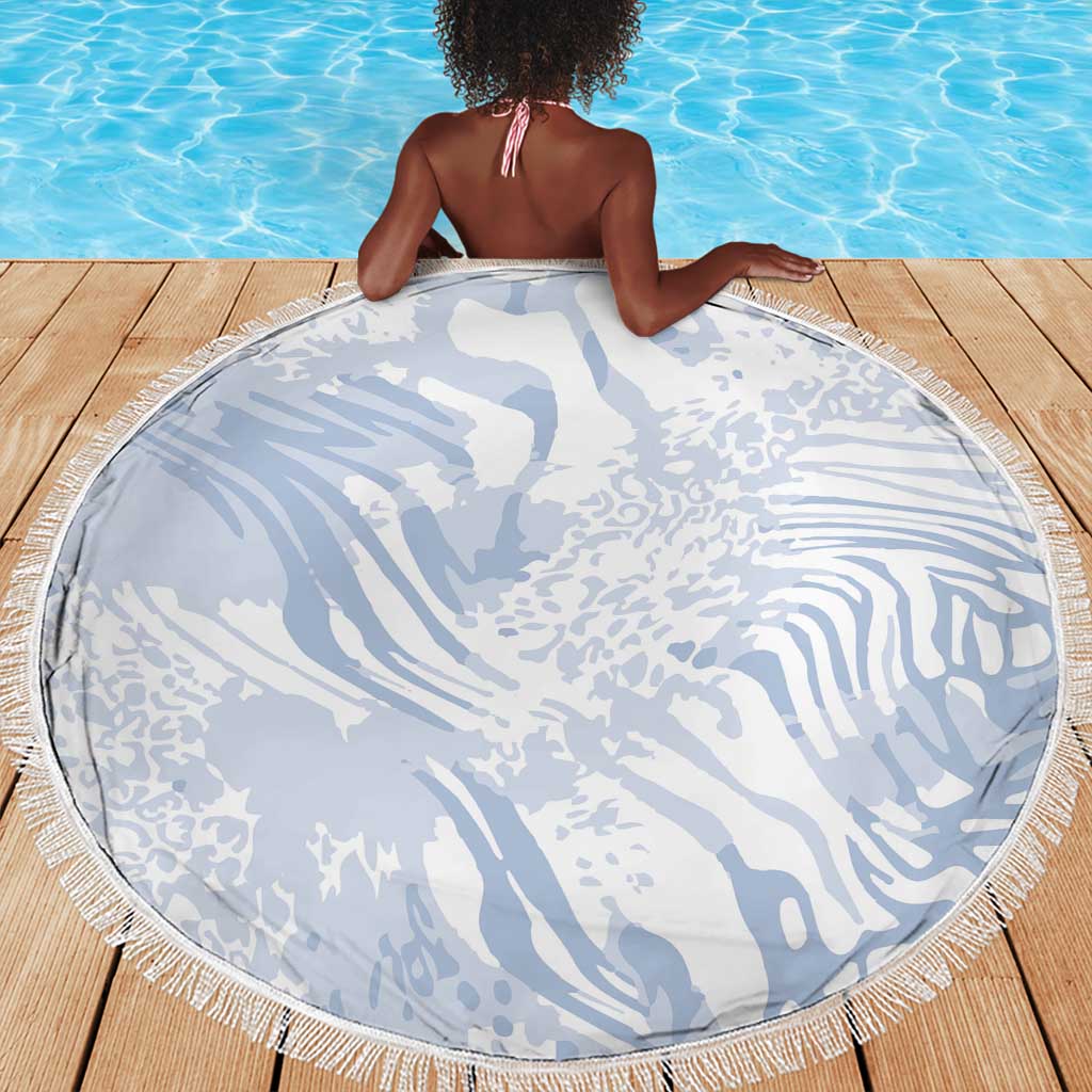 African Zebra Leopard Pattern Beach Blanket Sky Savannah