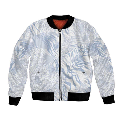 African Zebra Leopard Pattern Bomber Jacket Sky Savannah