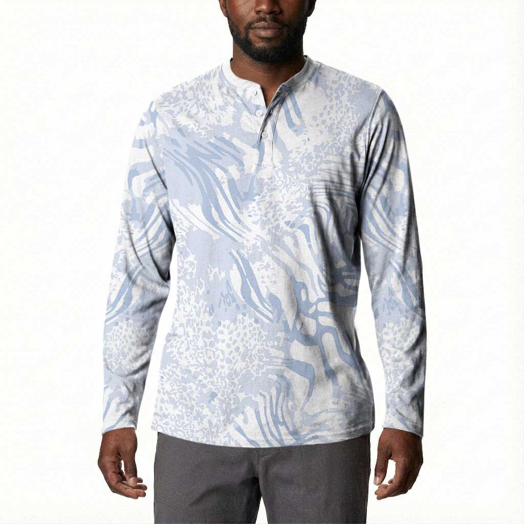 African Zebra Leopard Pattern Button Sweatshirt Sky Savannah