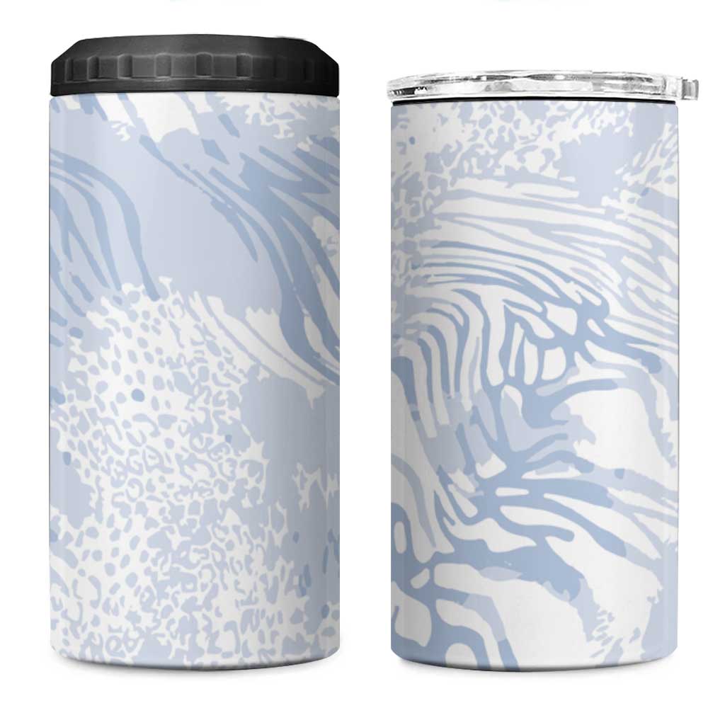 African Zebra Leopard Pattern 4 in 1 Can Cooler Tumbler Sky Savannah