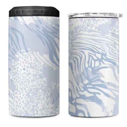 African Zebra Leopard Pattern 4 in 1 Can Cooler Tumbler Sky Savannah