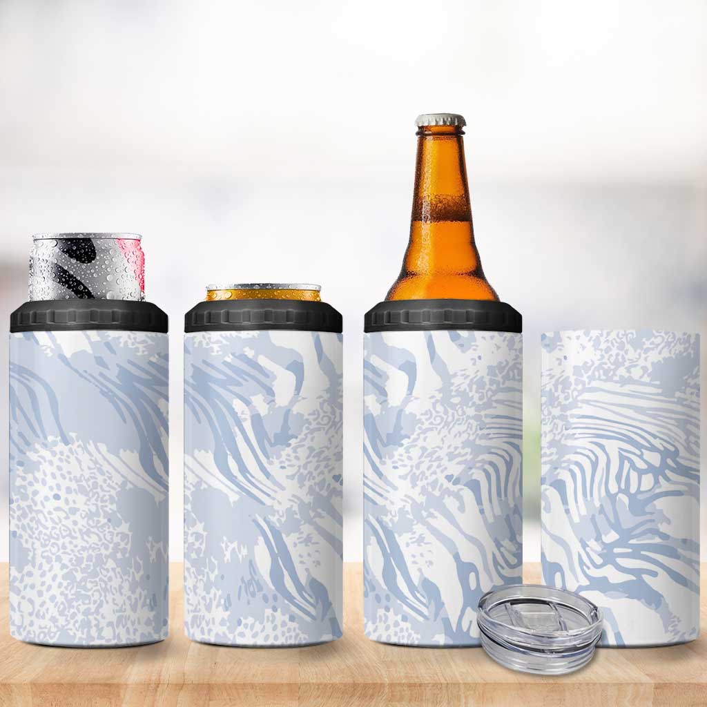 African Zebra Leopard Pattern 4 in 1 Can Cooler Tumbler Sky Savannah