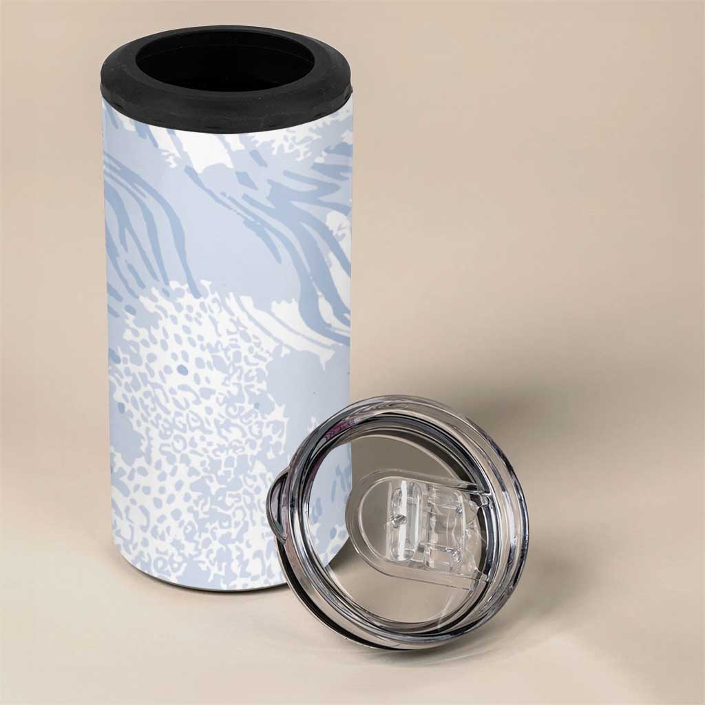 African Zebra Leopard Pattern 4 in 1 Can Cooler Tumbler Sky Savannah