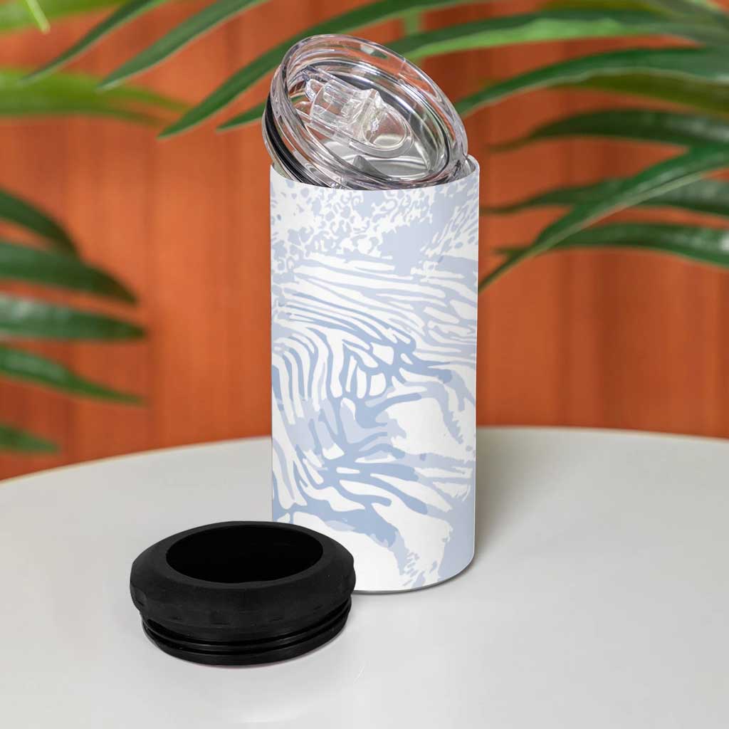 African Zebra Leopard Pattern 4 in 1 Can Cooler Tumbler Sky Savannah