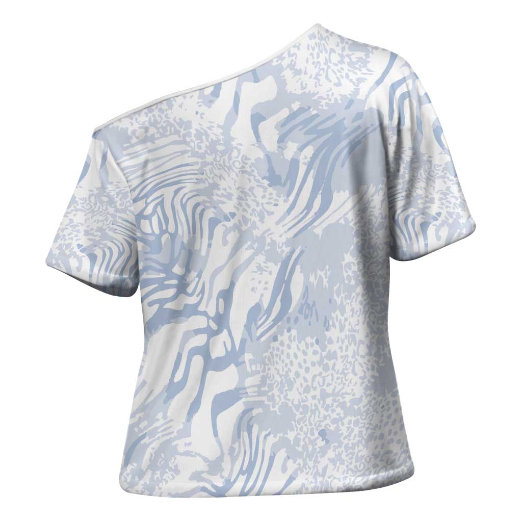 African Zebra Leopard Pattern Cross Shoulder Shirt Sky Savannah