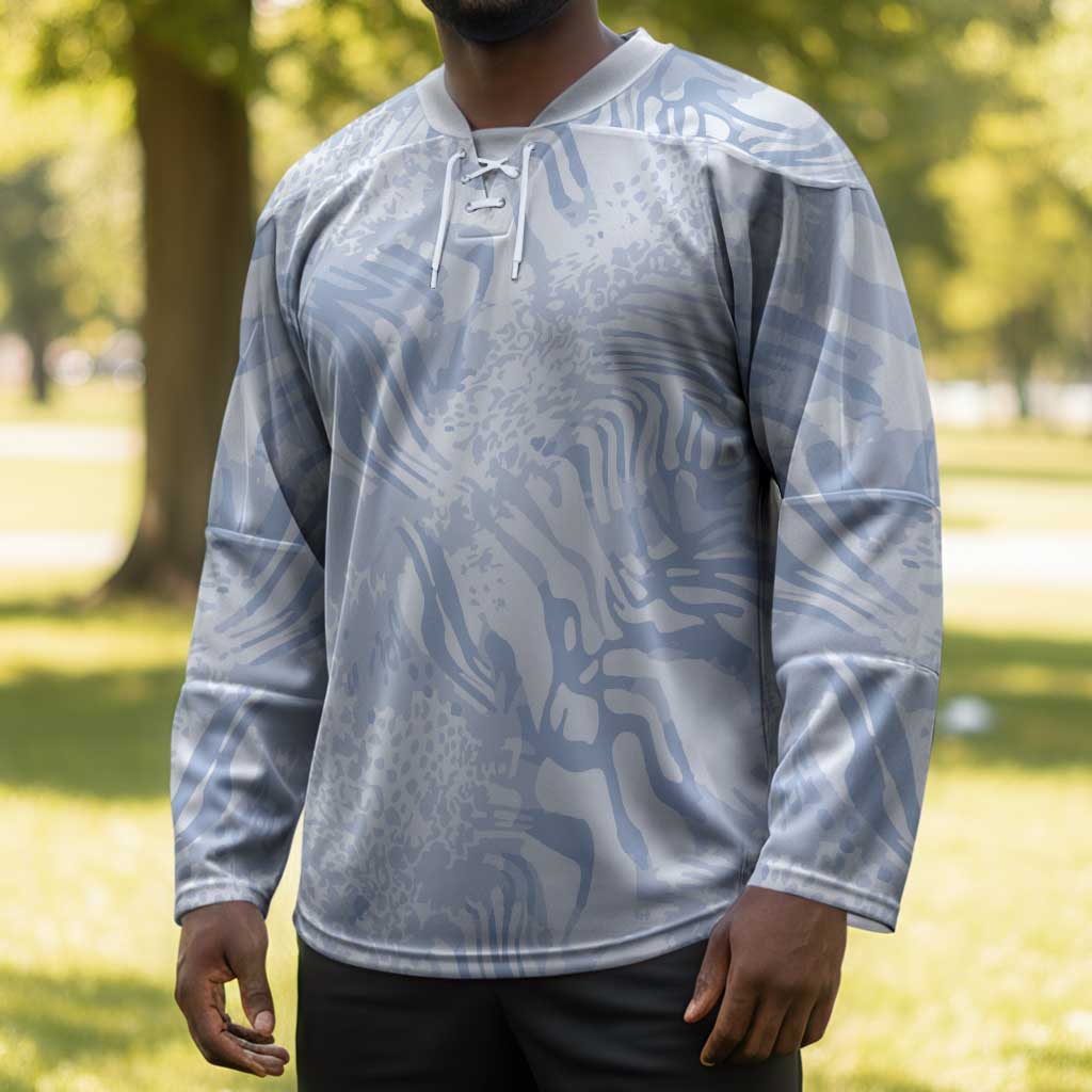 African Zebra Leopard Pattern Hockey Jersey Sky Savannah