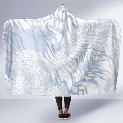 African Zebra Leopard Pattern Hooded Blanket Sky Savannah