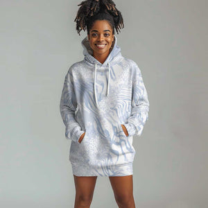 African Zebra Leopard Pattern Hoodie Dress Sky Savannah