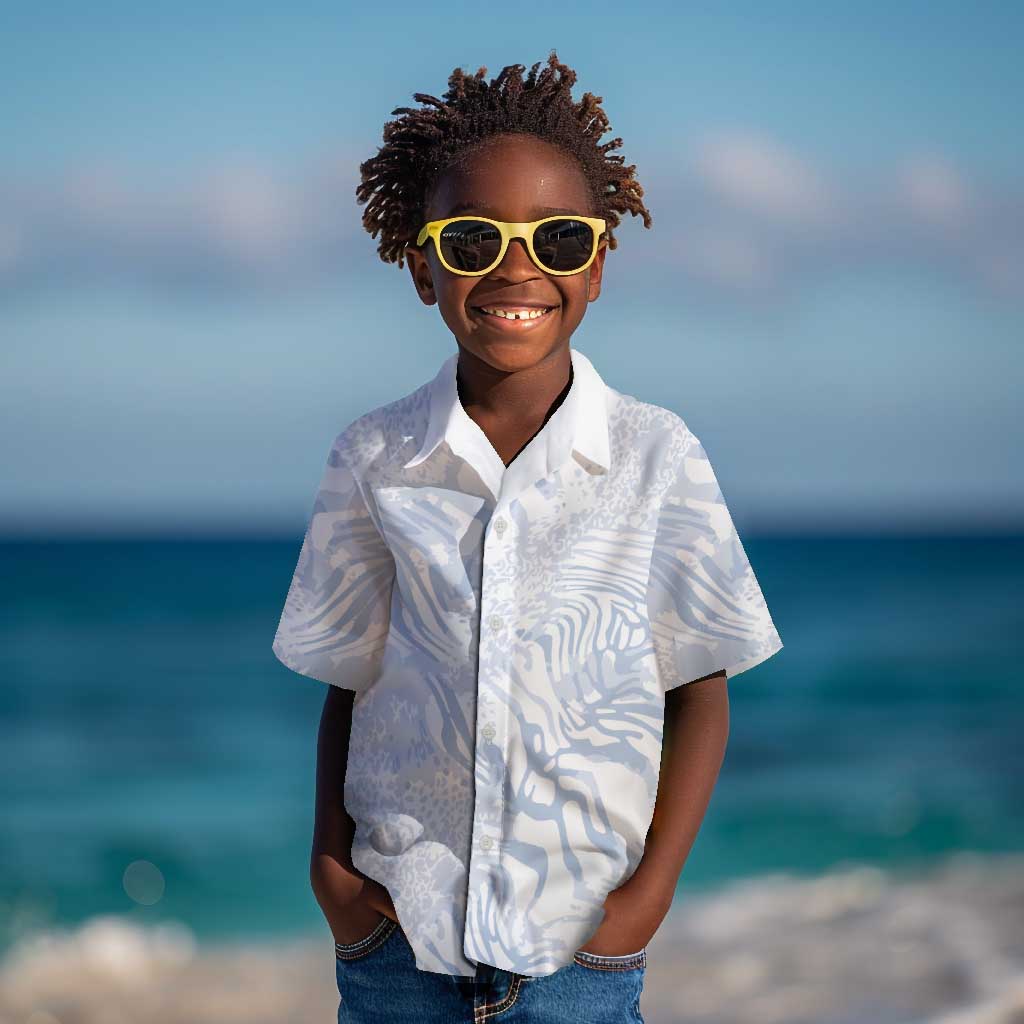 African Zebra Leopard Pattern Kid Hawaiian Shirt Sky Savannah