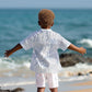 African Zebra Leopard Pattern Kid Hawaiian Shirt Sky Savannah