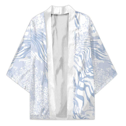 African Zebra Leopard Pattern Kimono Sky Savannah