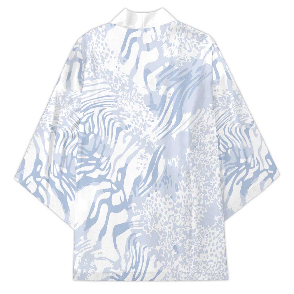 African Zebra Leopard Pattern Kimono Sky Savannah
