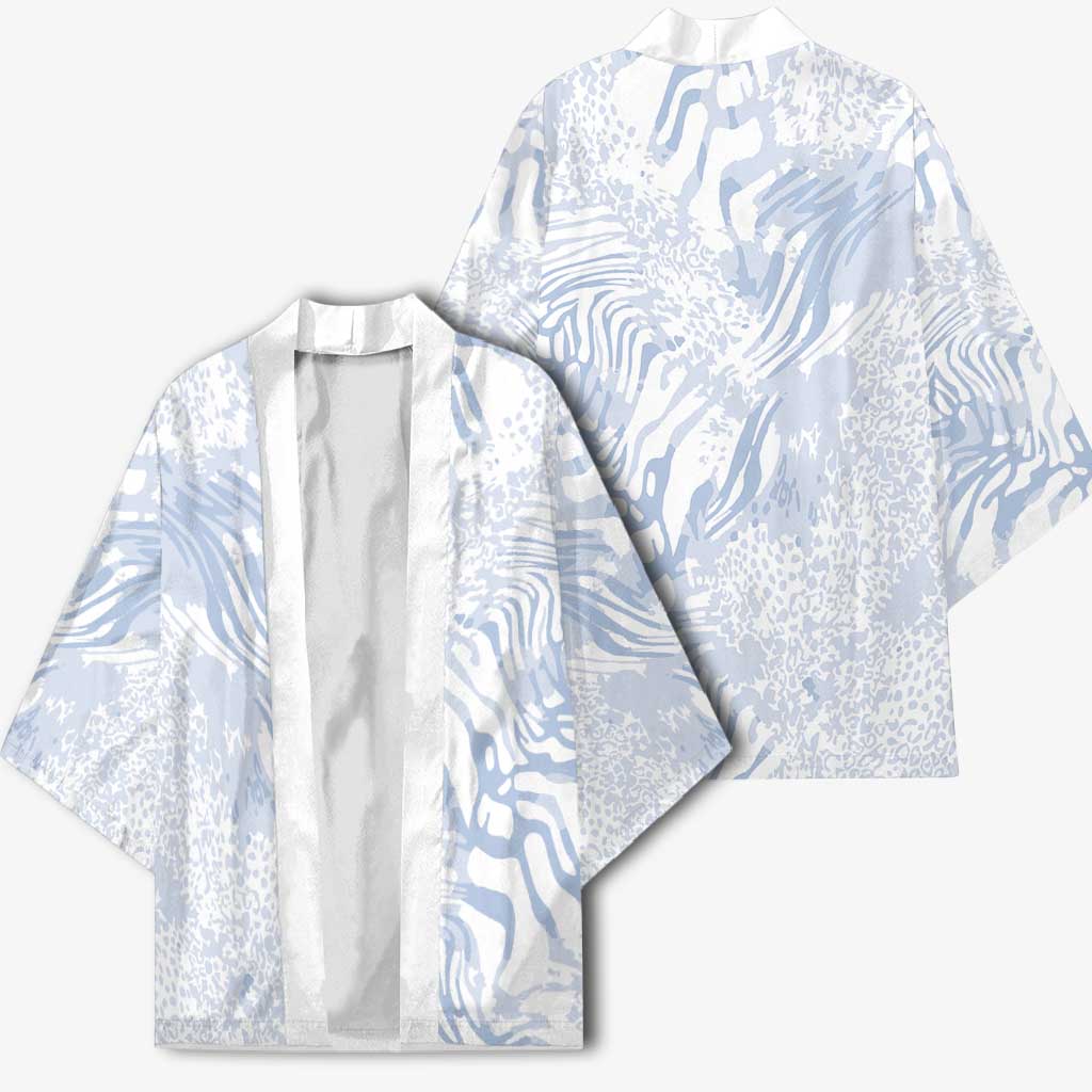 African Zebra Leopard Pattern Kimono Sky Savannah