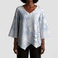 African Zebra Leopard Pattern Kimono Sleeve Blouse Sky Savannah