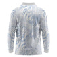 African Zebra Leopard Pattern Long Sleeve Polo Shirt Sky Savannah