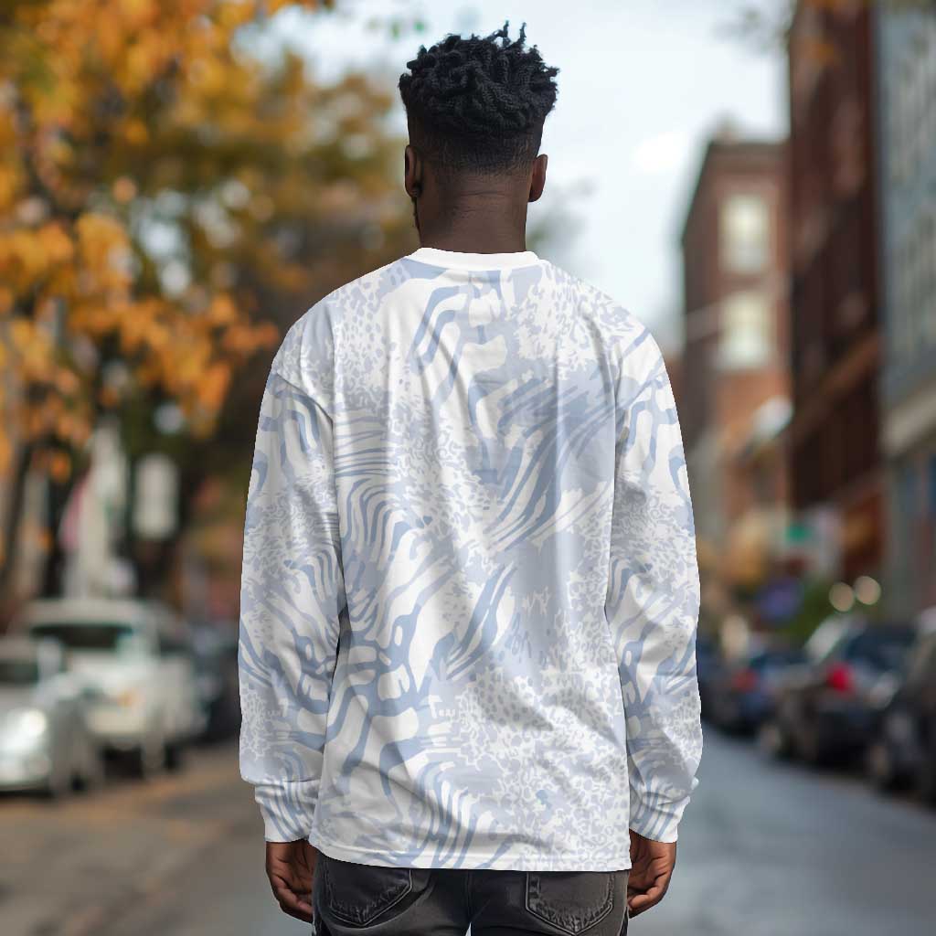 African Zebra Leopard Pattern Long Sleeve Shirt Sky Savannah
