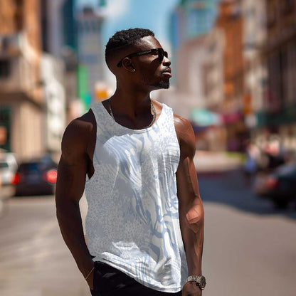 African Zebra Leopard Pattern Men Tank Top Sky Savannah