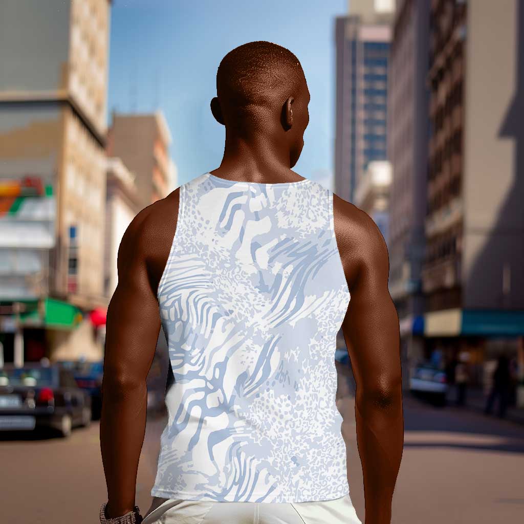 African Zebra Leopard Pattern Men Tank Top Sky Savannah