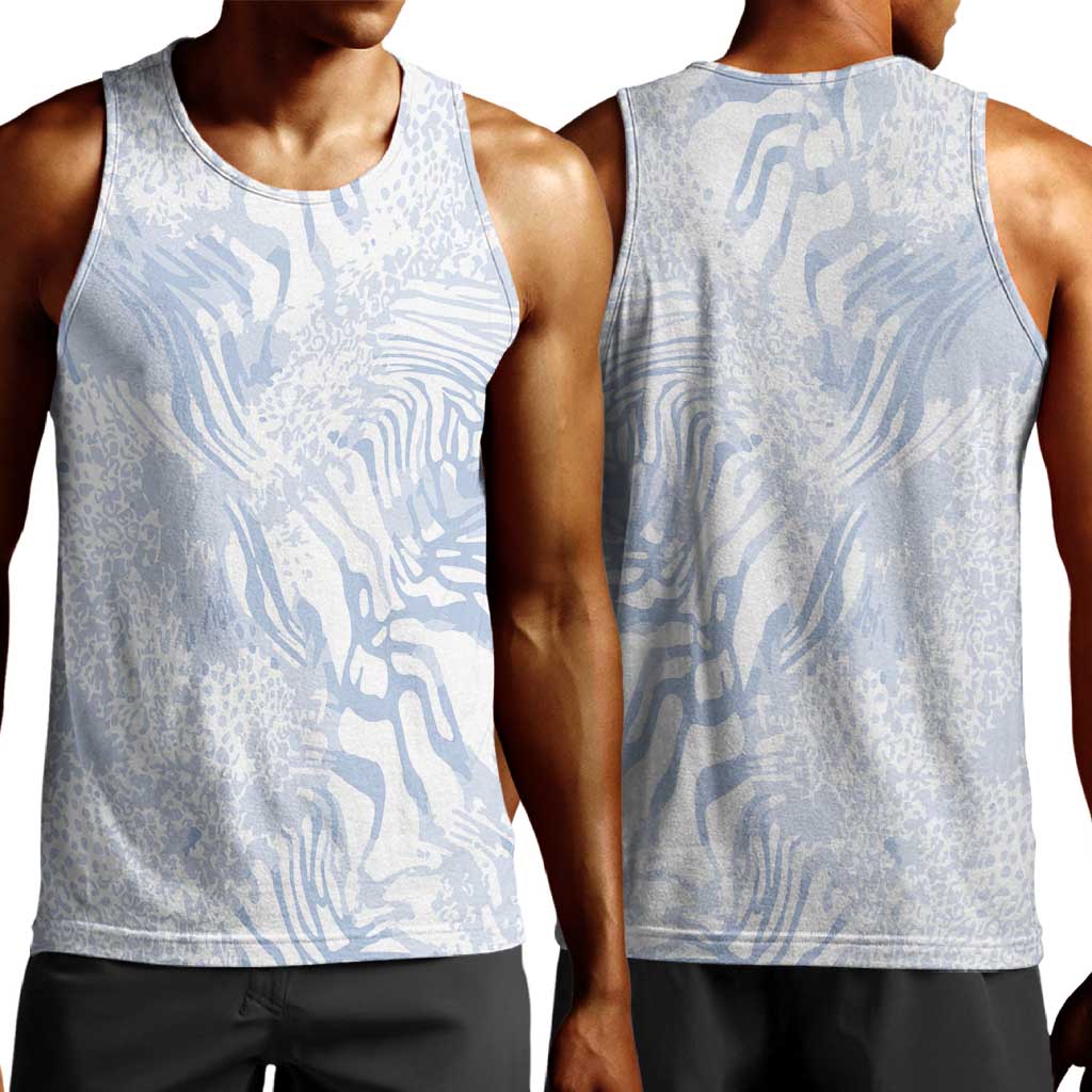 African Zebra Leopard Pattern Men Tank Top Sky Savannah