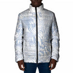 African Zebra Leopard Pattern Padded Jacket Sky Savannah