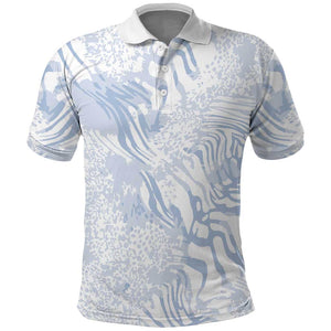 African Zebra Leopard Pattern Polo Shirt Sky Savannah