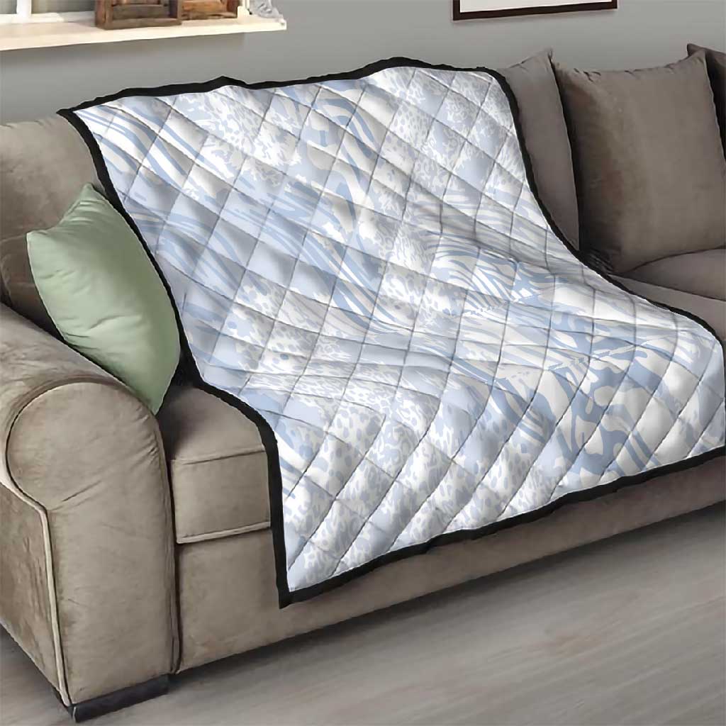 African Zebra Leopard Pattern Quilt Sky Savannah