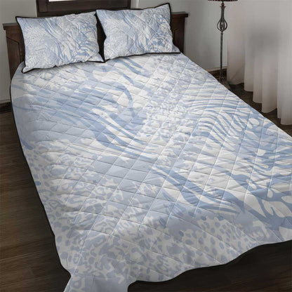 African Zebra Leopard Pattern Quilt Bed Set Sky Savannah