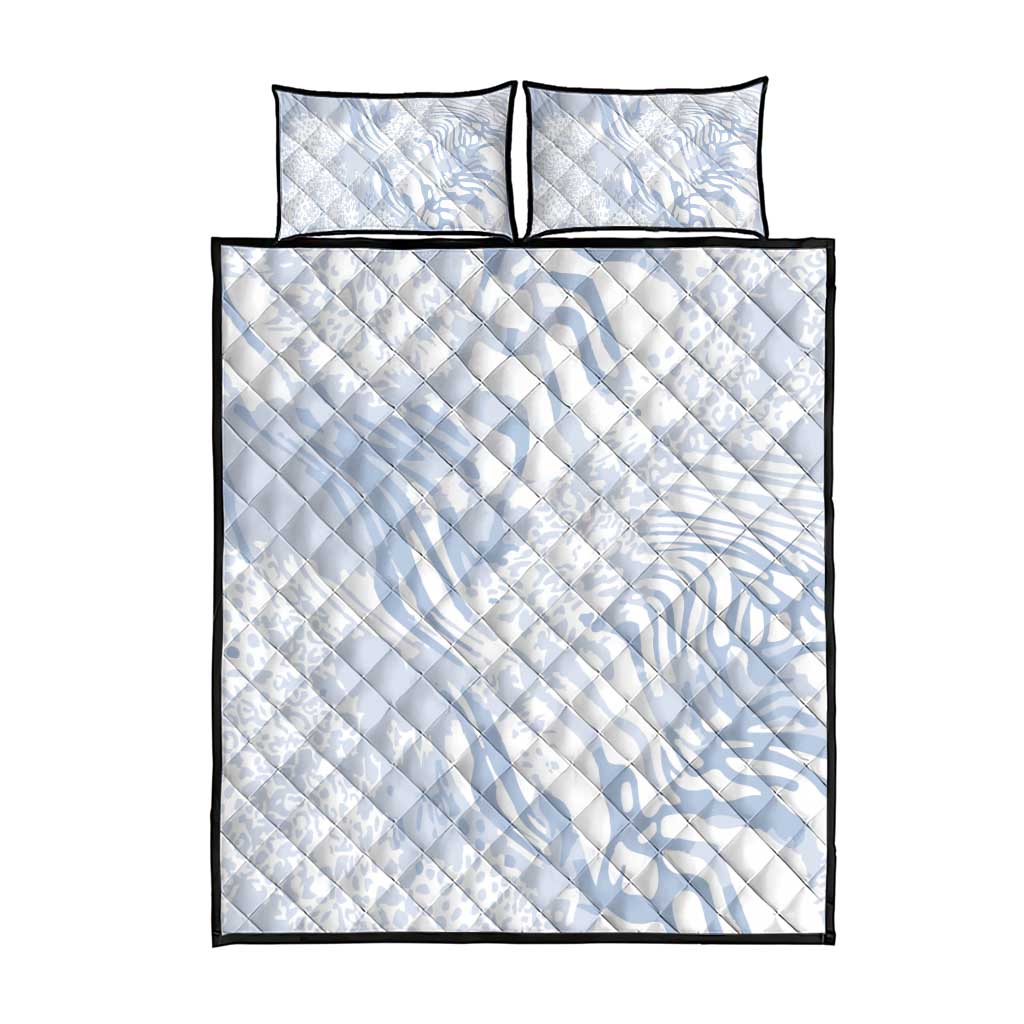African Zebra Leopard Pattern Quilt Bed Set Sky Savannah