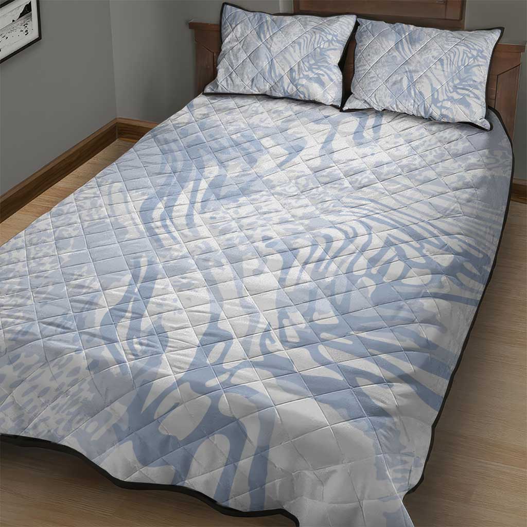 African Zebra Leopard Pattern Quilt Bed Set Sky Savannah