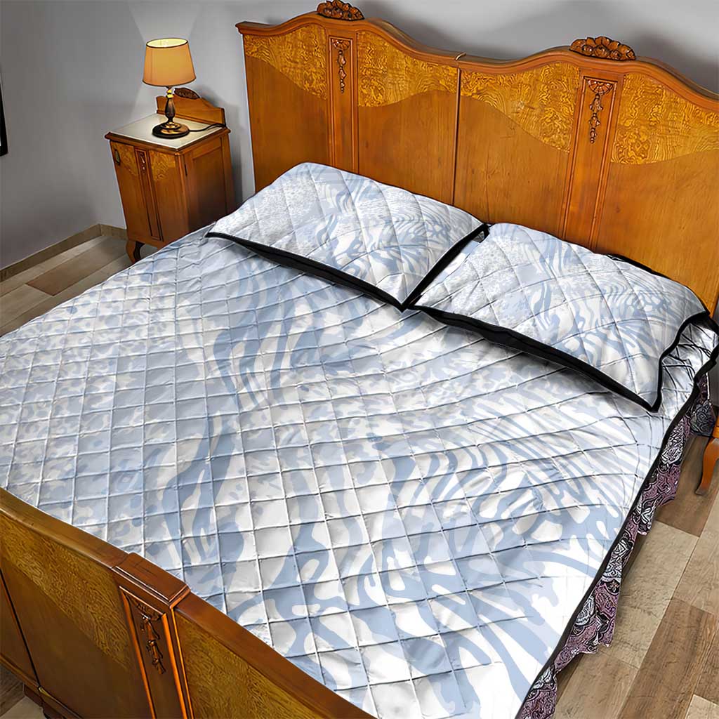 African Zebra Leopard Pattern Quilt Bed Set Sky Savannah