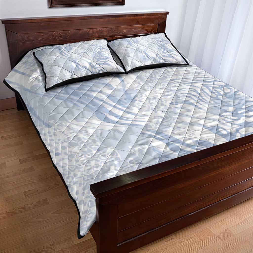 African Zebra Leopard Pattern Quilt Bed Set Sky Savannah