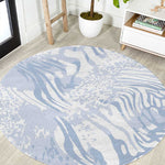 African Zebra Leopard Pattern Round Carpet Sky Savannah