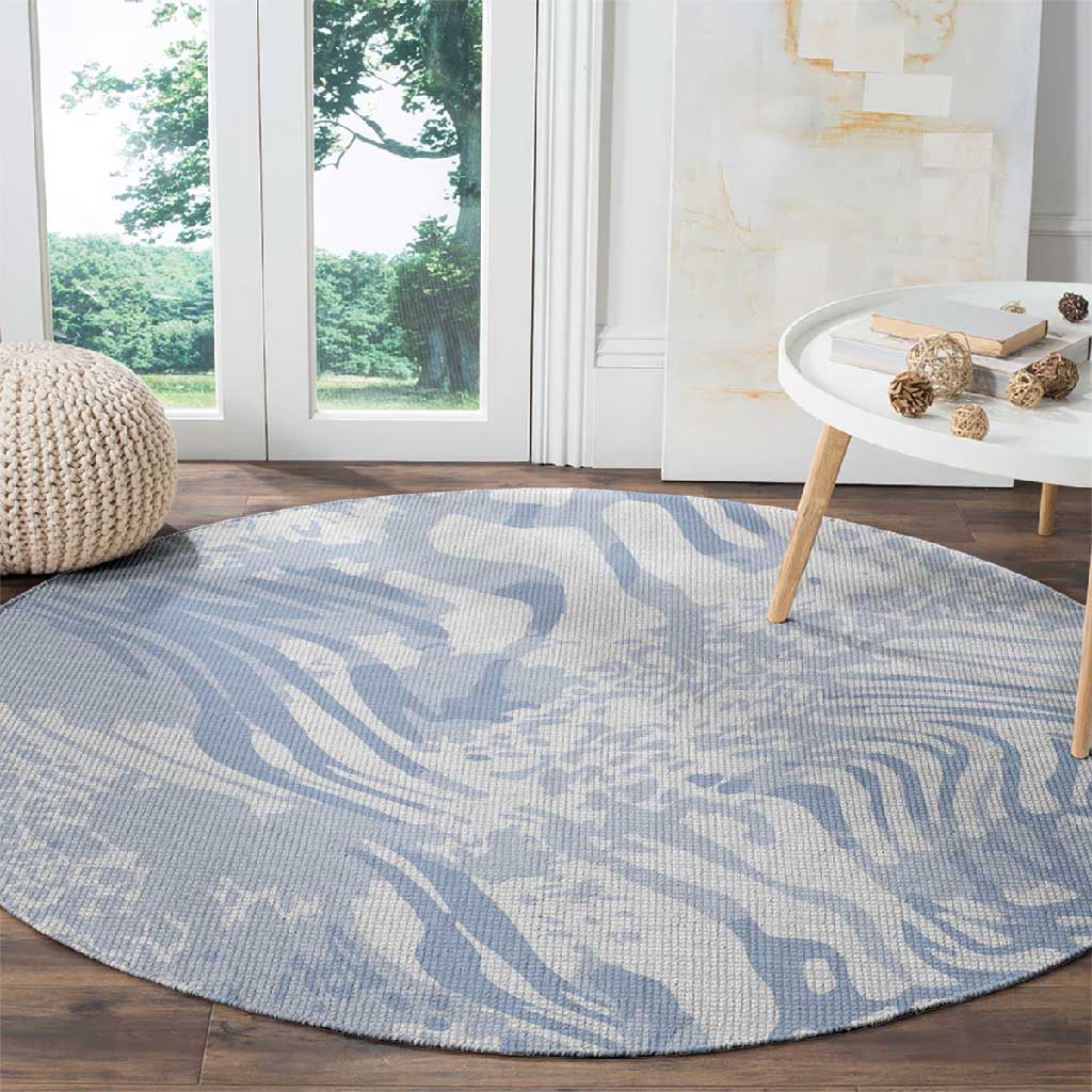 African Zebra Leopard Pattern Round Carpet Sky Savannah